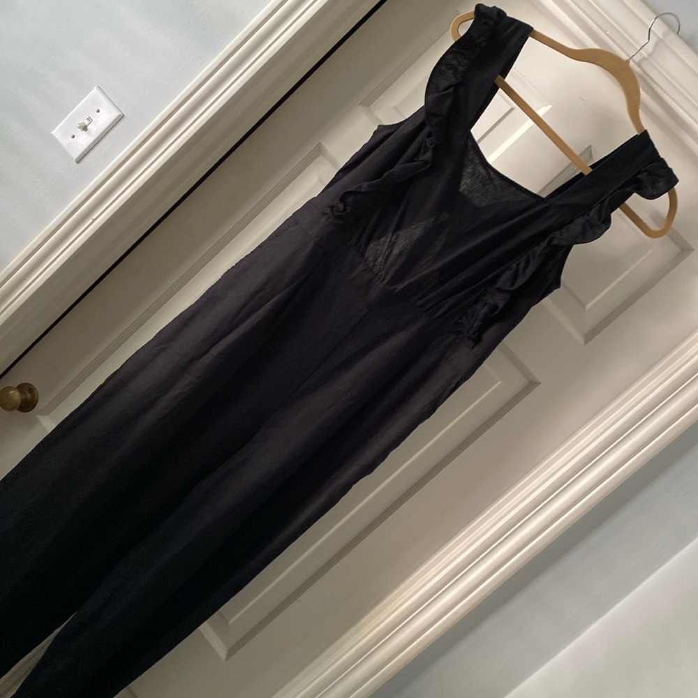 Who What Wear Linen Blend Tie-Back Jumpsuit